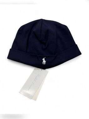 Ralph Lauren Navy Polo Embroidered Beanie